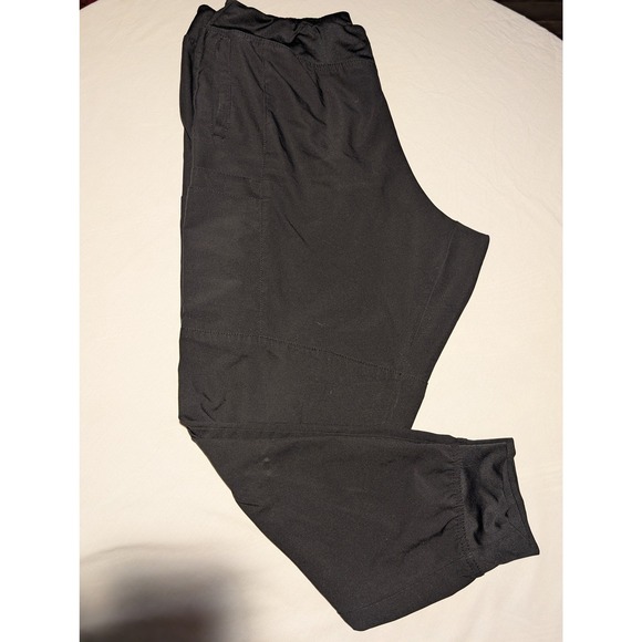 Pants - Black Scrub Jogger Pants Women Large Cargo Pockets Elastic Waist RN 132653